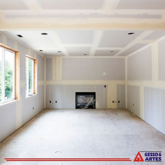 Parede de Gesso Acartonado Drywall Jardim Isafer - Rebaixo de Gesso